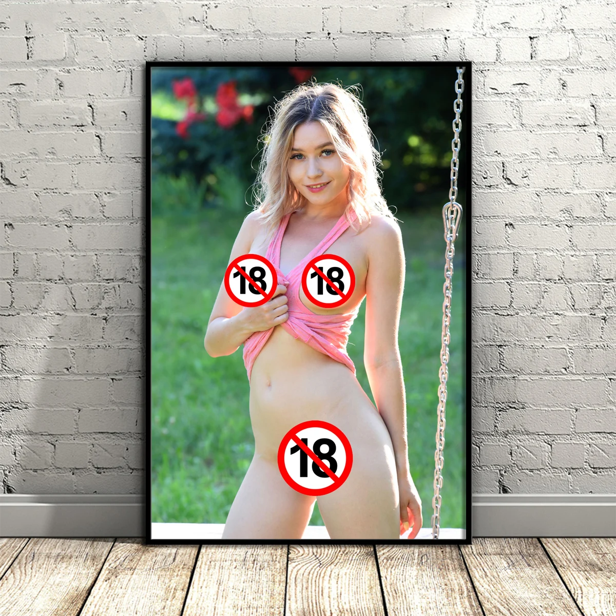 Flirt Girls Hot Sexy Adult Models Nudes Tits Pussy Erotica Posters and Prints Canvas Wall Art Bedroom Decorative Paintings