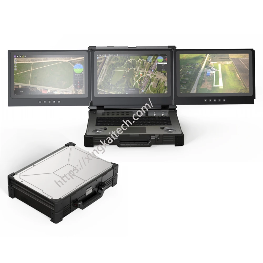 VTOL Drone Remote Wireless Mesh Network FPV Aircraft Secure Communication Video Transmitter Triple-screen Ground Control Station