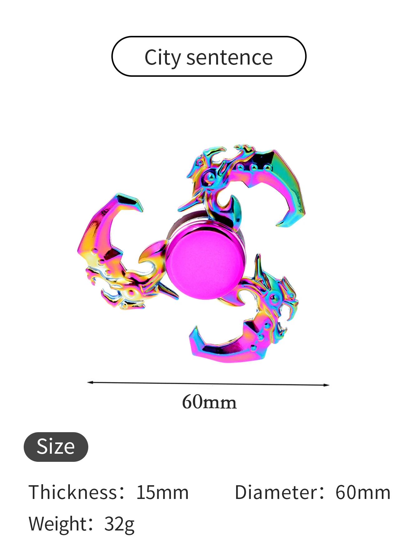 สังกะสีอัลลอยด์สีสันสดใส Fidget Spinner ของเล่นสําหรับสํานักงานความเครียดบรรเทา Hook Shape Casual Entertainment เกม