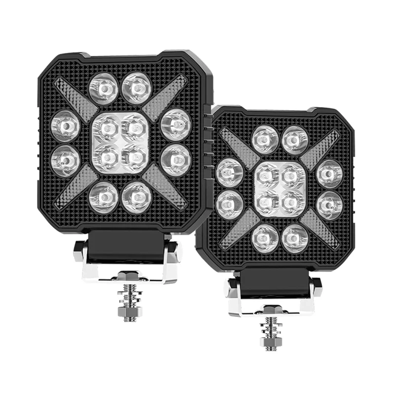 

M93K-4-дюймовый автомобильный квадратный светодиодный рабочий фонарь, стробоскопическая фара, белый, желтый, внедорожный, прожектор для грузовиков, автомобилей, внедорожников, лодок