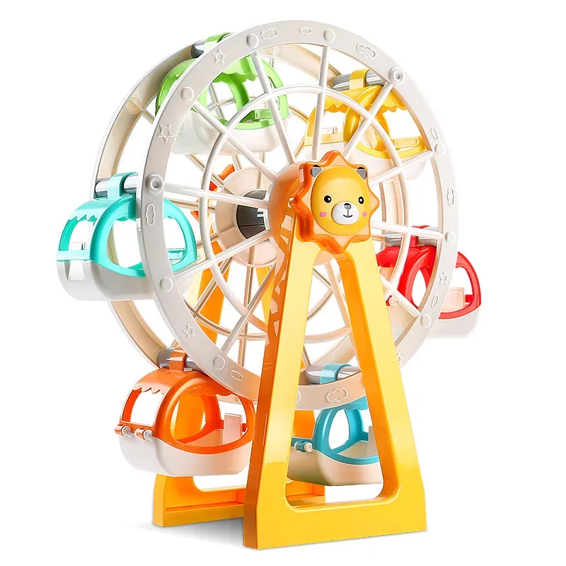 Big Building Block Spinning Ferris Wheel Bus Racing Car Marble Run Compatible Duplo Educational Creative Toys Children Kids Gift