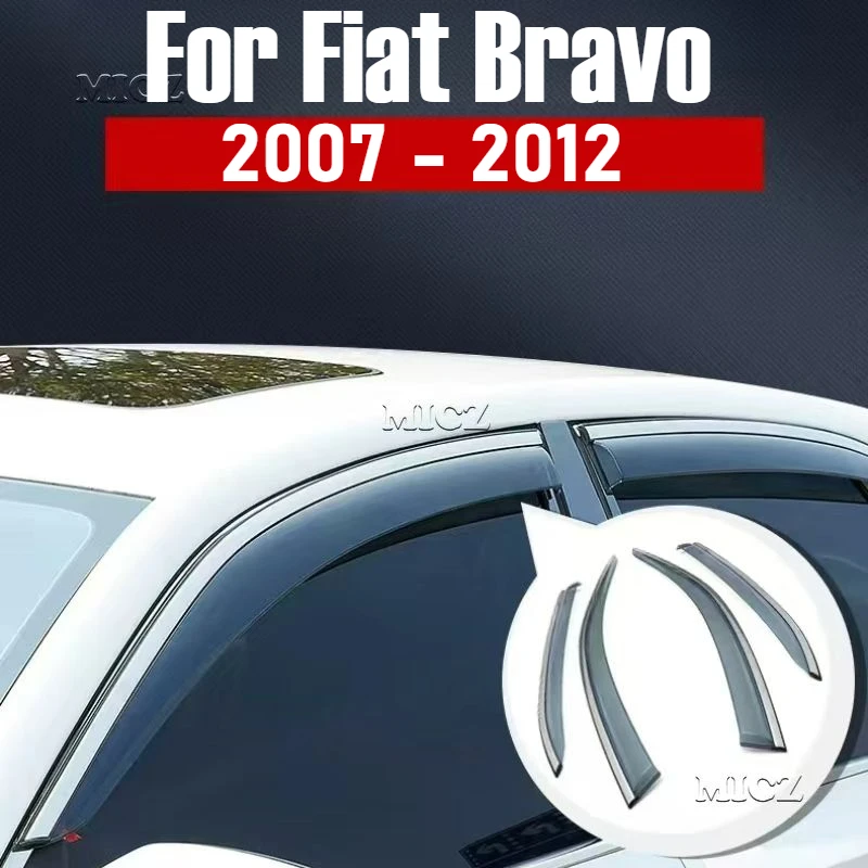 

Для Fiat Bravo 2007-2012 автомобильные аксессуары, оконный козырек, вентиляционный козырек от дождя, солнцезащитный козырек, дефлектор, навесы, крышка