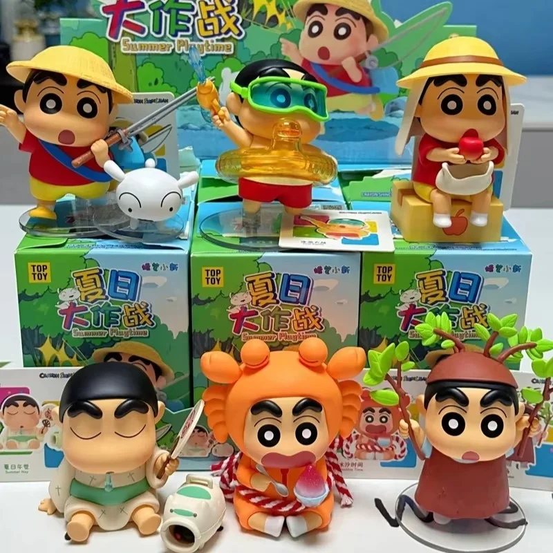 2026 Crayon Shin Chan Sommer-Party Blind Box Toptoy PVC-Actionfigur Desktop-Deko Geburtstagsgeschenk Cartoon-Charakter Ornament