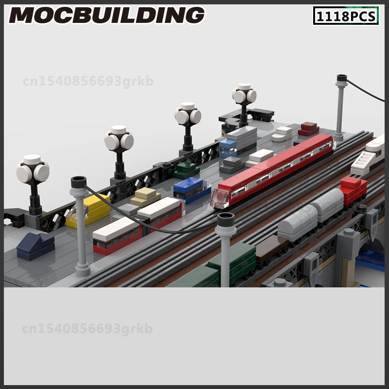 MOC Building Block City Street View Series Mini Landscape Model DIY Bricks Bridge Train Track Car Ship Christmas Present Toys