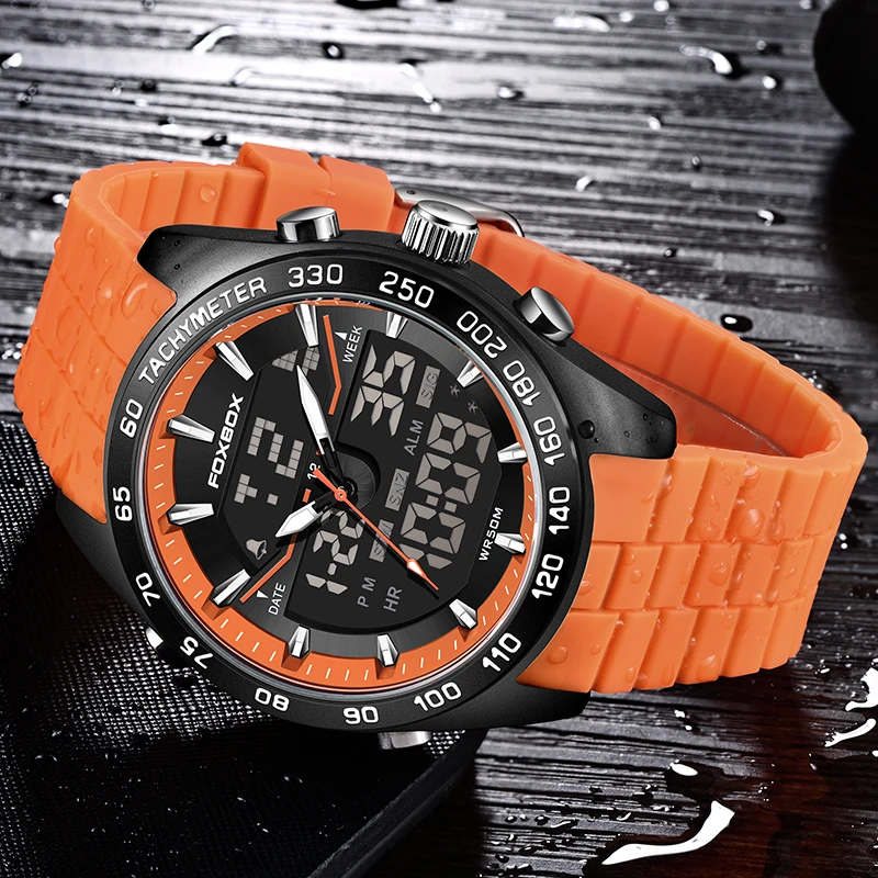 New FOXBOX Fashion Military Watches for Men Luxury Original Sports Chronograph Watch ​Waterproof Quartz WristWatch Clock Gift