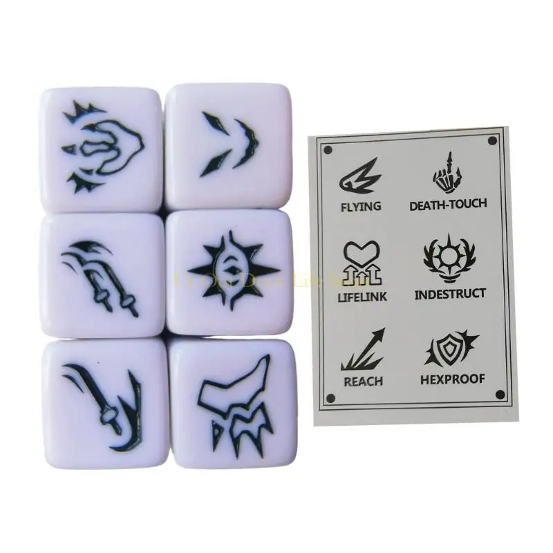 

77UF Acrylic 6 Sided Dices Mult Sided Dices Round Corner Role Playing Dices