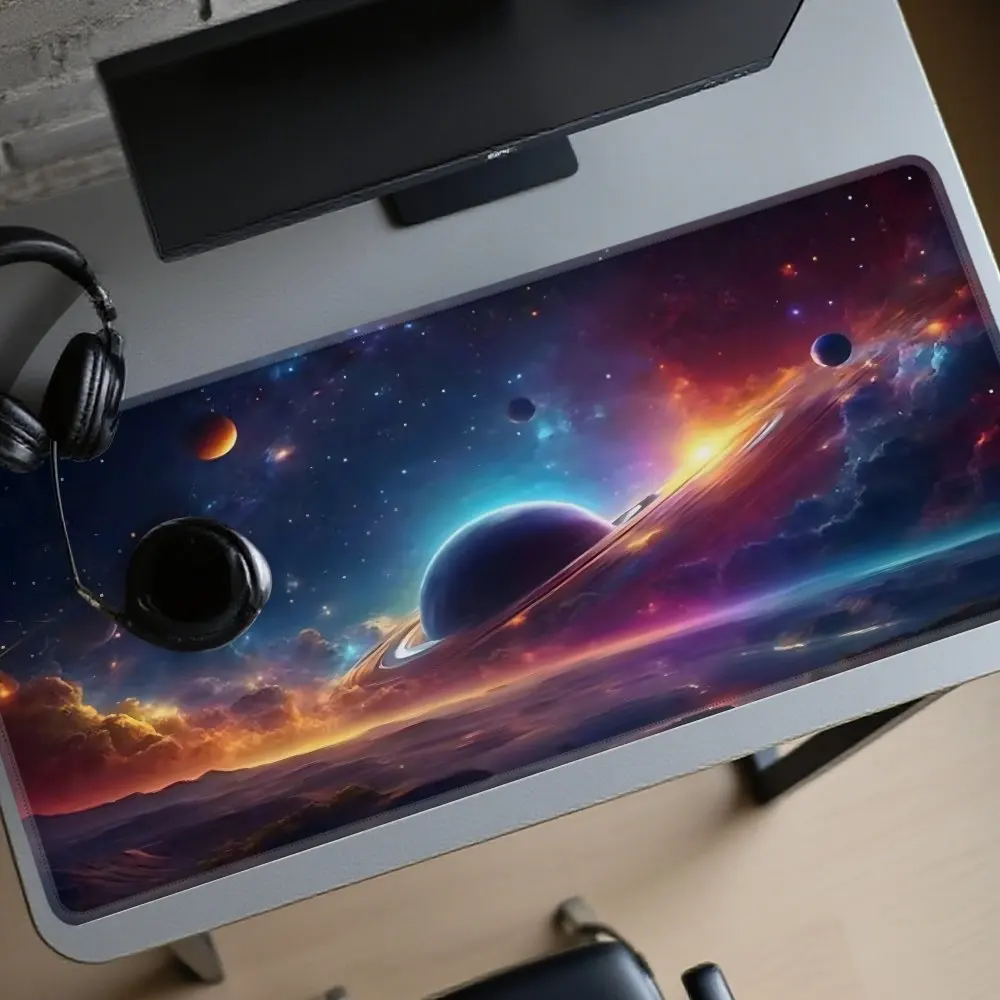 Moon-shaped mouse pad, desk pad, computer pad, 2D plane computer desk accessories one piece playmat pk control 1 fortnite