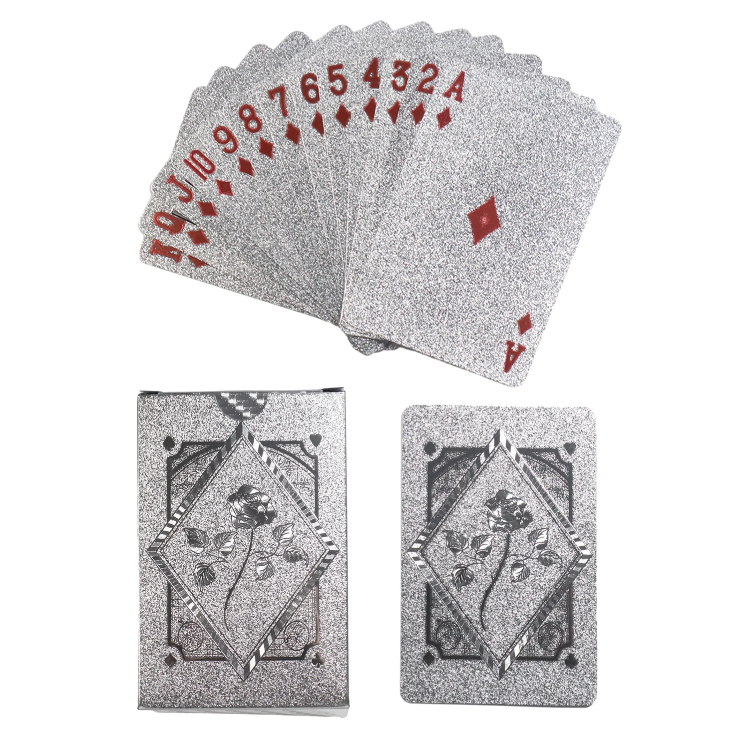 أوراق لعب بلاستيكية مقاومة للماء باللون الذهبي والأسود والفضي عيار 24 قيراط، مجموعة إبداعية رائعة وقيمة، ألعاب لوحية هدية لعبة البوكر الماسية الداكنة
