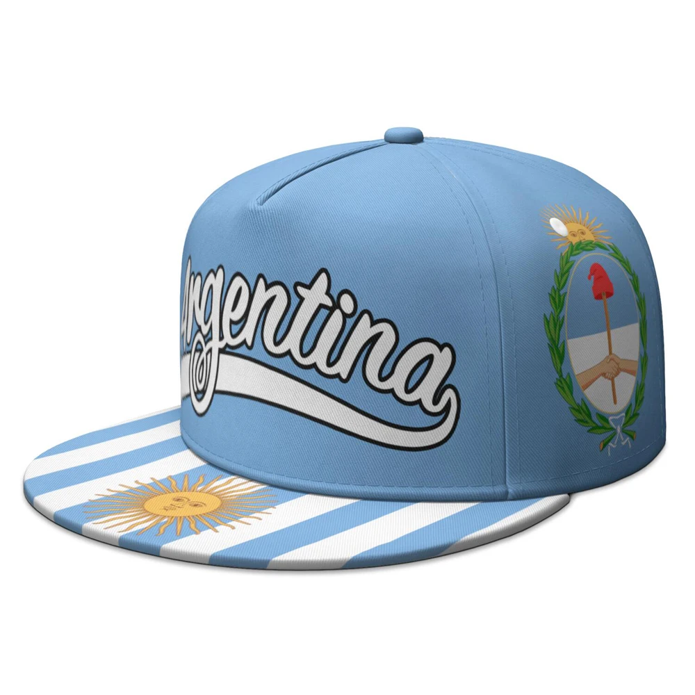 Gorra de ala plana con logotipo de número de nombre personalizado gratis Argentina, viajes, gimnasios de campo, banderas Ar, foto de la nación argentina española, sombrero de Hip-hop