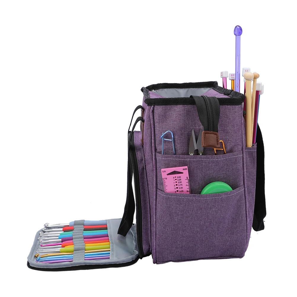 

Wool Storage Bag Large Capacity Multi Compartment Yarn Tote ganizer Craft Container Home Travel Shoulder Cloth Bag