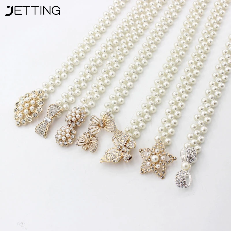 

Women's Waist Chain Fashion Thin Belt Luxury Pearl Waist Chain For Dress Fringes Decoration Bohemia Pendant Belt Body Jewelry