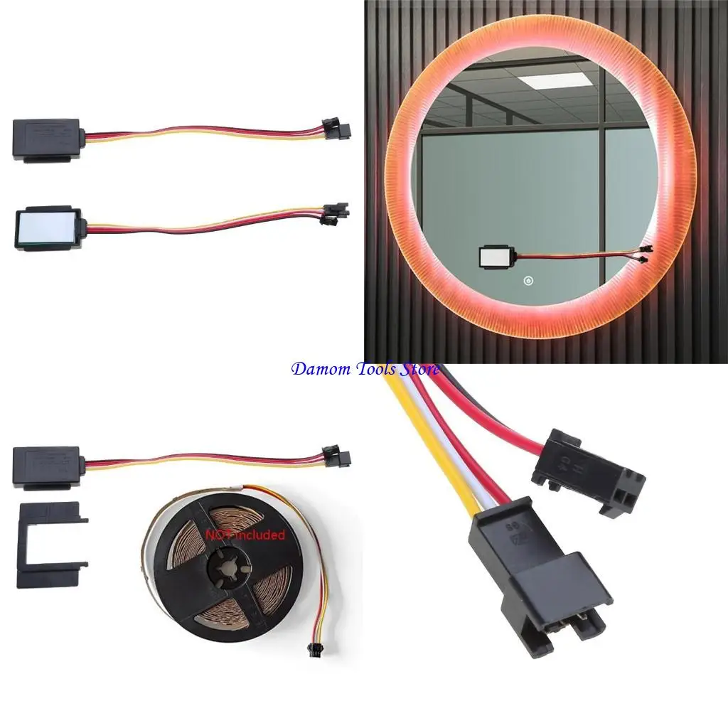 57BE LED LED MIRROR TOUNS مفاتيح مستشعر مفاتيح إضاءة تدفق المرآة