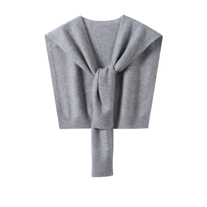 Women's 100% Pure Cashmere Shawl Solid Color Elegant Knitted Irregular Neck Warmer Soft Windproof Warm Casual Luxury for Winter