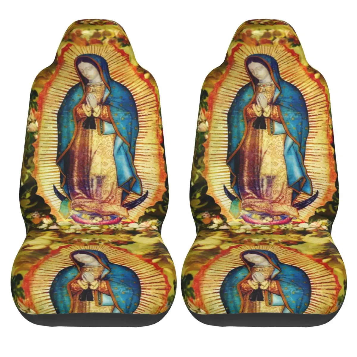 Our Lady Of Guadalupe Car Seat Cover Four Seasons AUTOYOUTH Virgin Mary Mexico Aztec Car Seats Covers Fabric Seat Protector