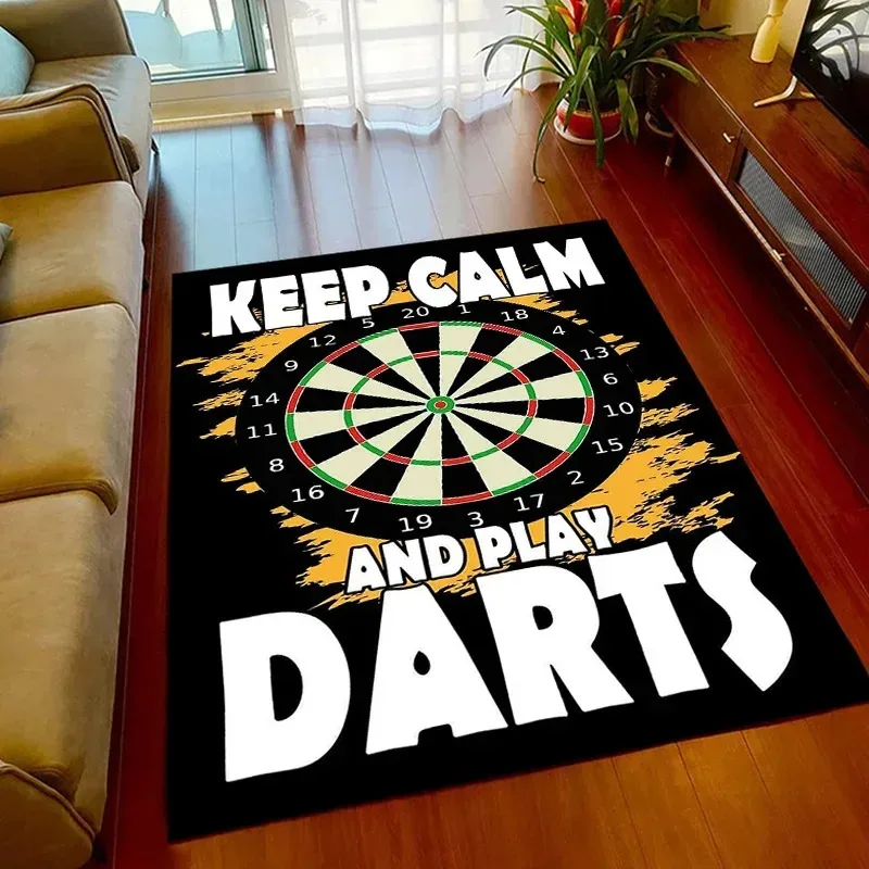 VIKAMA Rutschfester Dart-Spielteppich Bedruckte Dartscheiben-Bodenmatte Wohndekor Teppich für Spielzimmer Wohnzimmer Schlafzimmer Ideales Geschenk