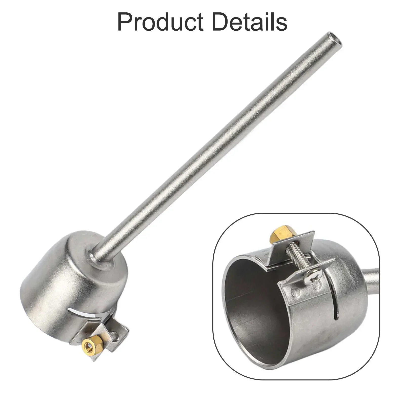 Stainless Steel Extended Round Nozzle for 1600W For Plastic Welding Machines Provides Even Hot Air Flow and Long Lasting Use