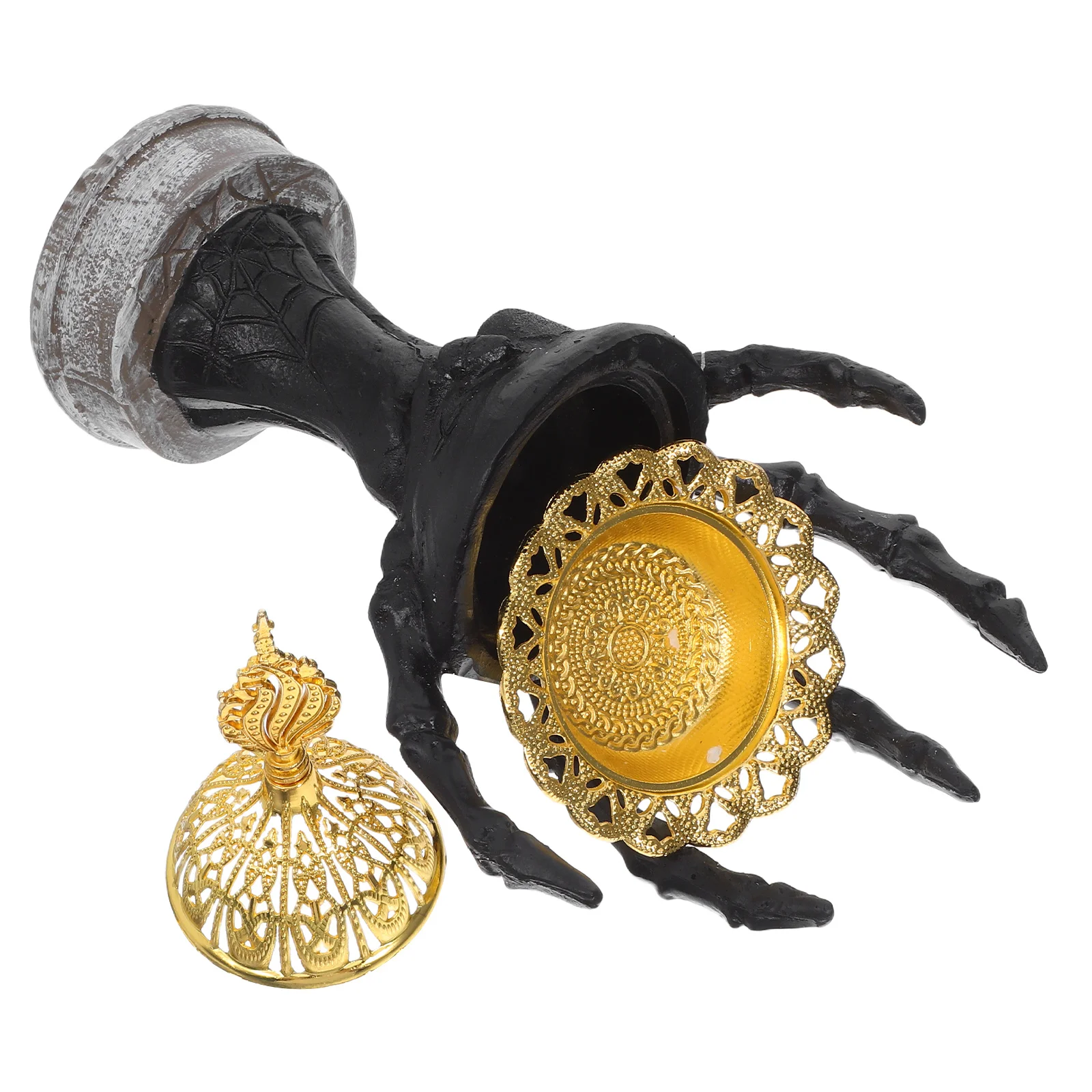 

Ghost Claw Incense Burner Resin Black Lid Censer Halloween Scary Aromatherapy Decoration Home Office Yoga Room