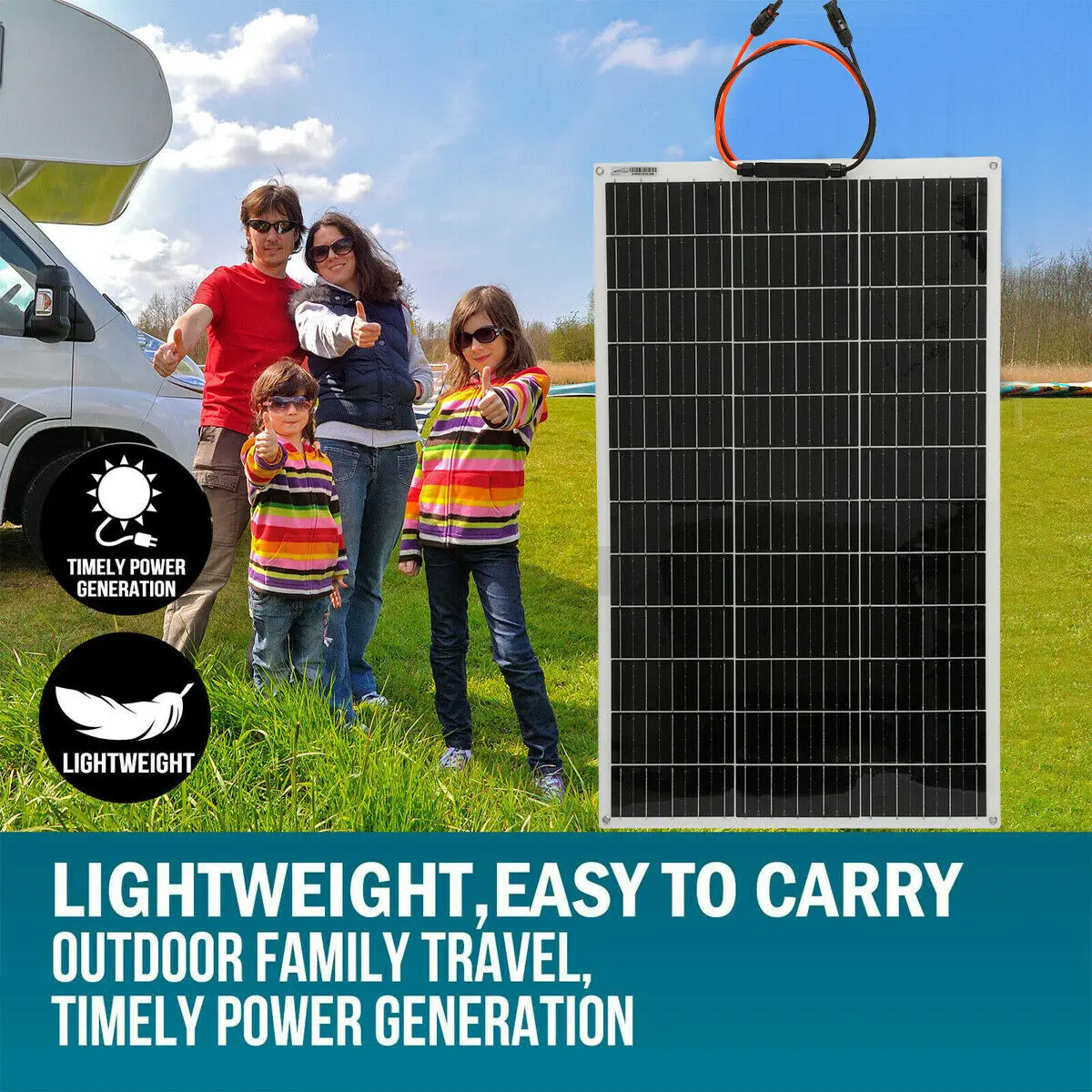 للسفر التخييم يخت متنقل سيارة RV قارب المحمولة شحن 250 واط في الهواء الطلق PET لوحة طاقة شمسية مرنة الخلايا الشمسية شاحن الطاقة #2