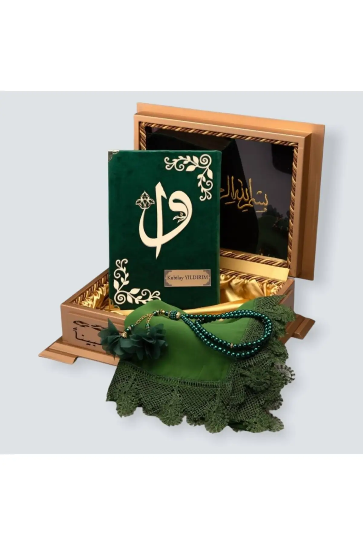 The Holy Quran PERSON SPECIAL Gold Box Hafiz Boy Quran Set (green) HANDMADE BIBLE LA CORAN