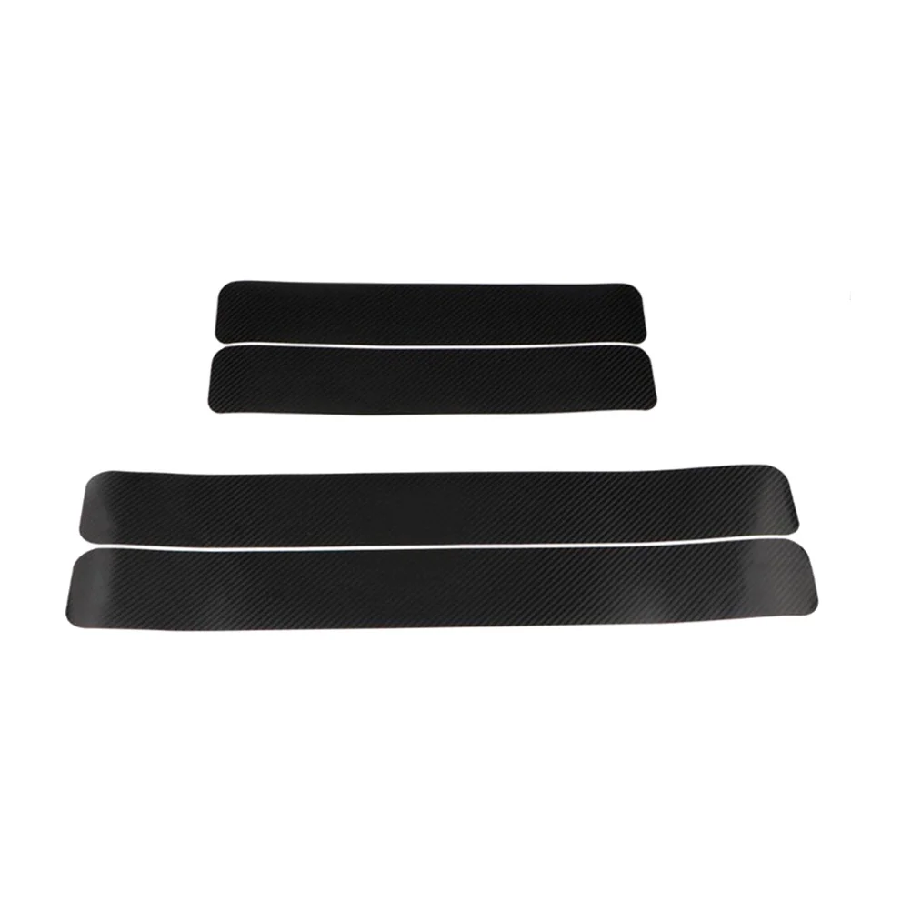 4Pcs Carbon Fiber Car Protective Strip Anti-Wear Sticker Door Sill Auto Accessory Auto Styling Accessories