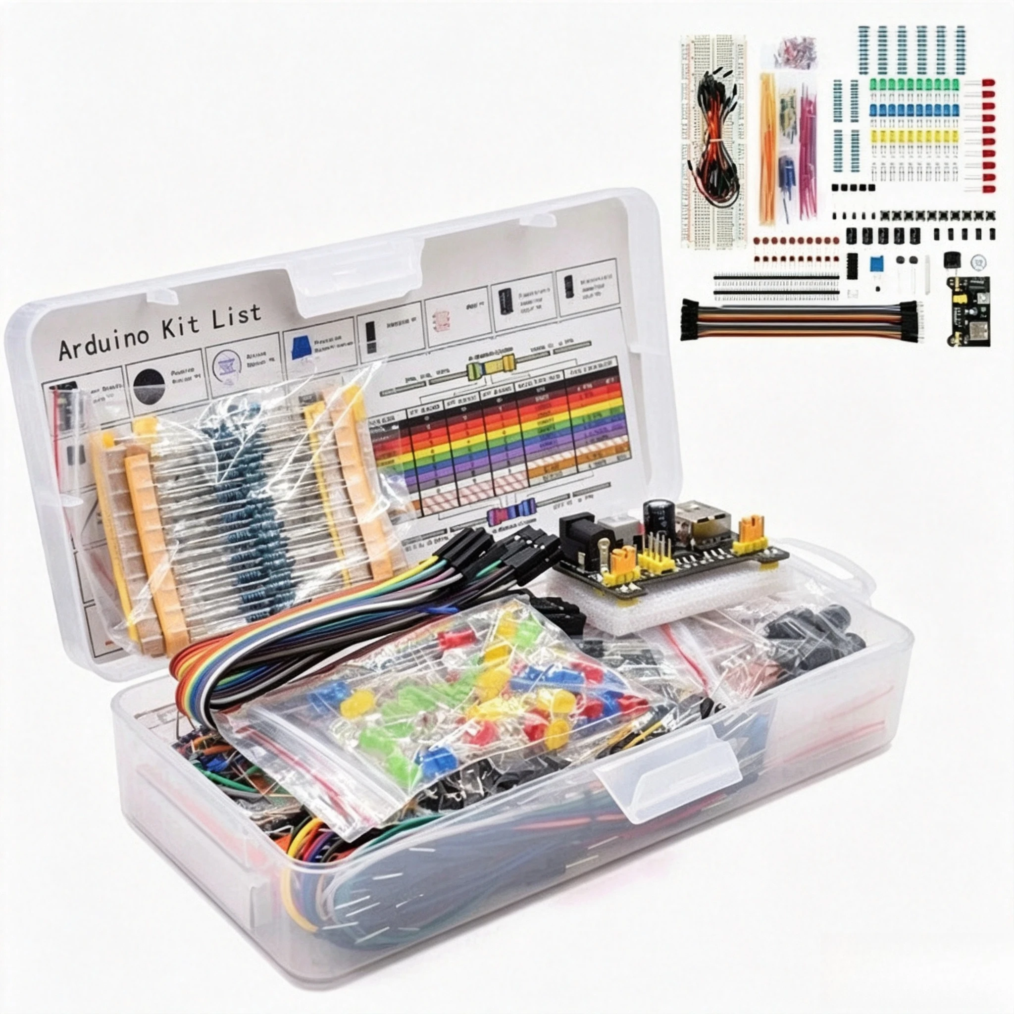 Kit de 830 points de connexion pour breadboard MB-102, kit de composants électroniques en boîte pour l'apprentissage des débutants UNO R3