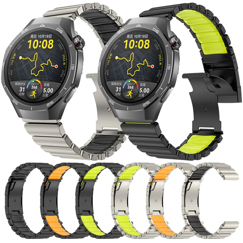 

Luxury Titanium Rubber Strap For Huawei Watch GT5 Pro/GT6 Pro Metal Band For Huawei Watch 4 Pro/Watch GT5/Watch 5 Business