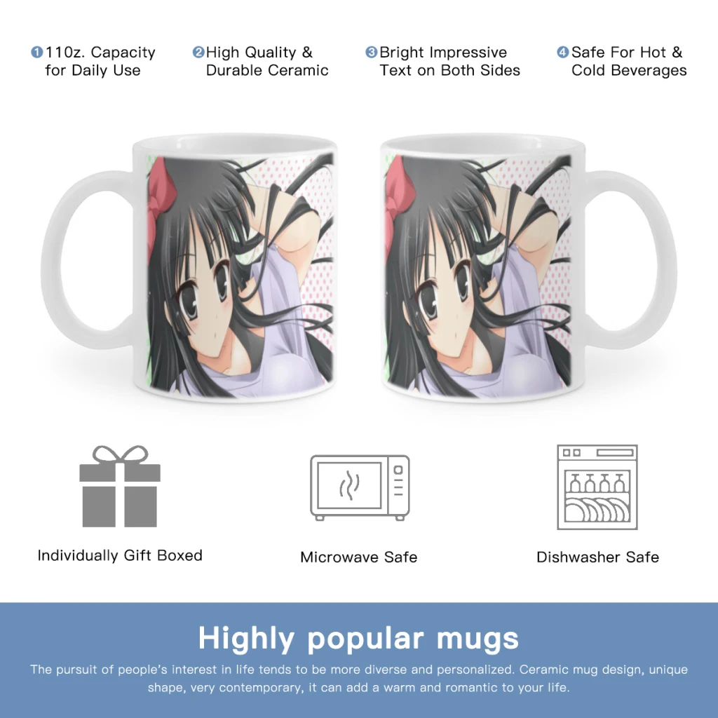 

New K-ON Anime Free shipping Cartoon Milk Mocha Cup Coffee Tea Cup Cute Animal Breakfast Dessert 11oz Milk Water Cup Gift