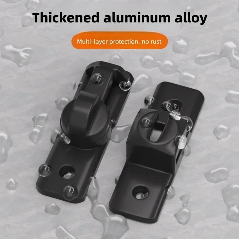 Trava de parafuso sem perfuração e trava de porta deslizante - Fixador de porta anti-roubo para banheiro/hotel montado em superfície