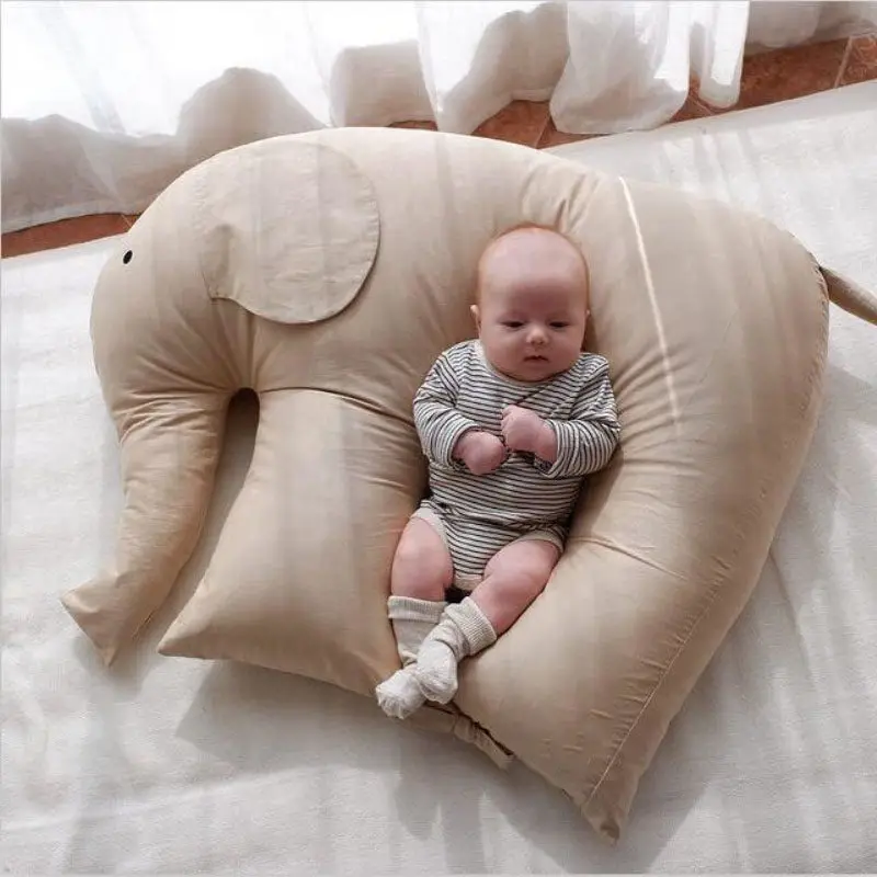 Cute Elephant Shape Children Plush Pillow Detachable Washable Kids Comfort Toys Pillows Sleeping Decor Plush Cushion Baby Gift