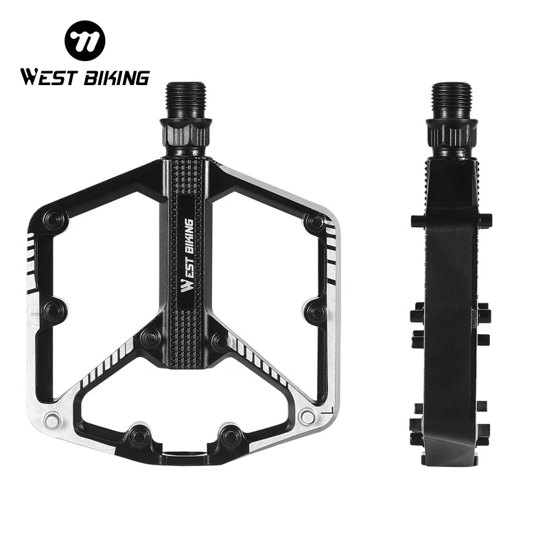 WEST BIKING Lokaler Versand DU-Lager Fahrradpedale Rutschfeste Radpedale Ultraleichte Aluminiumlegierung MTB Rennrad Pedale Fahrradzubehör