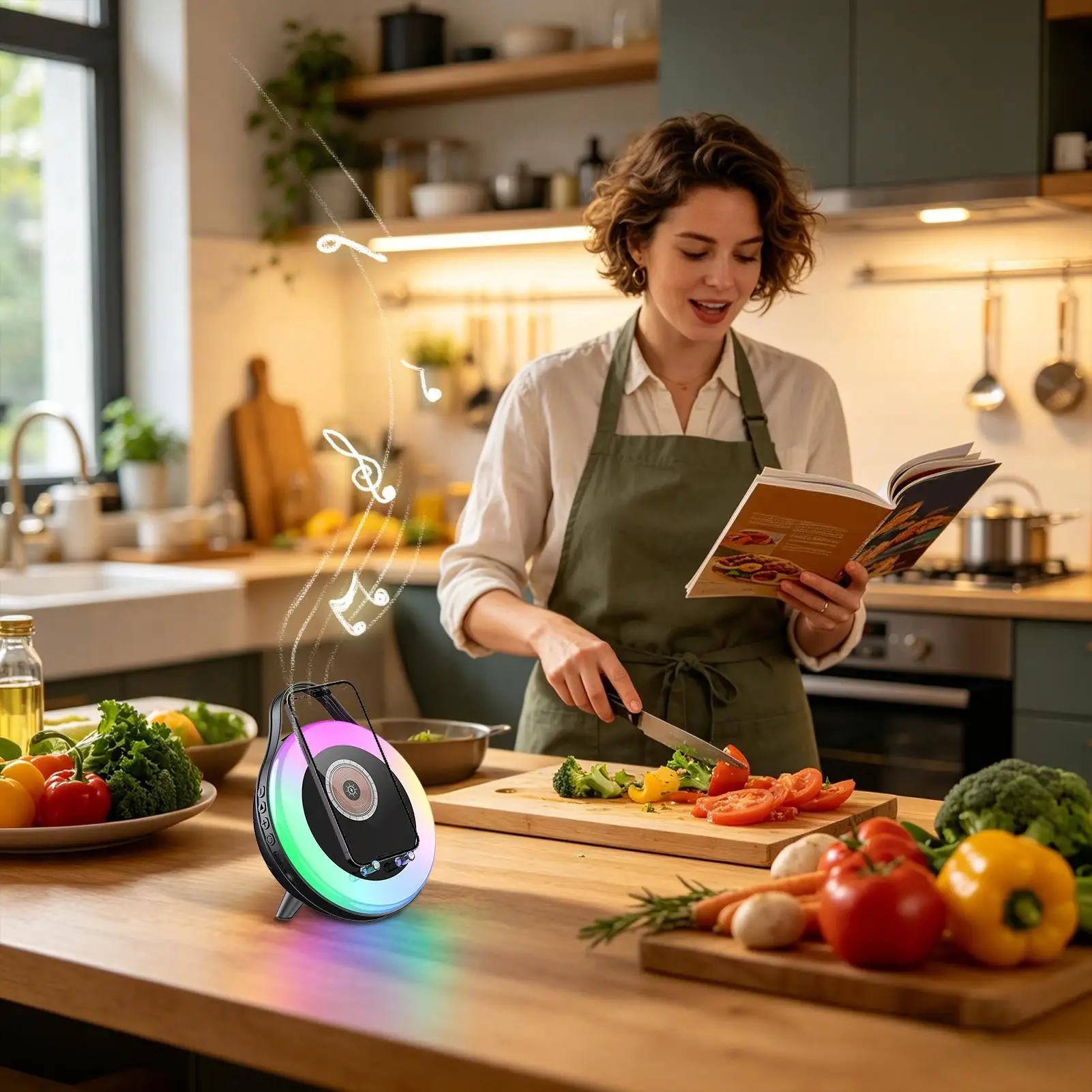 Induction Speaker Fast Charging RGB Cellphone Sensor Holder Induction Sound Amplifier Charger For Home Office Living Room