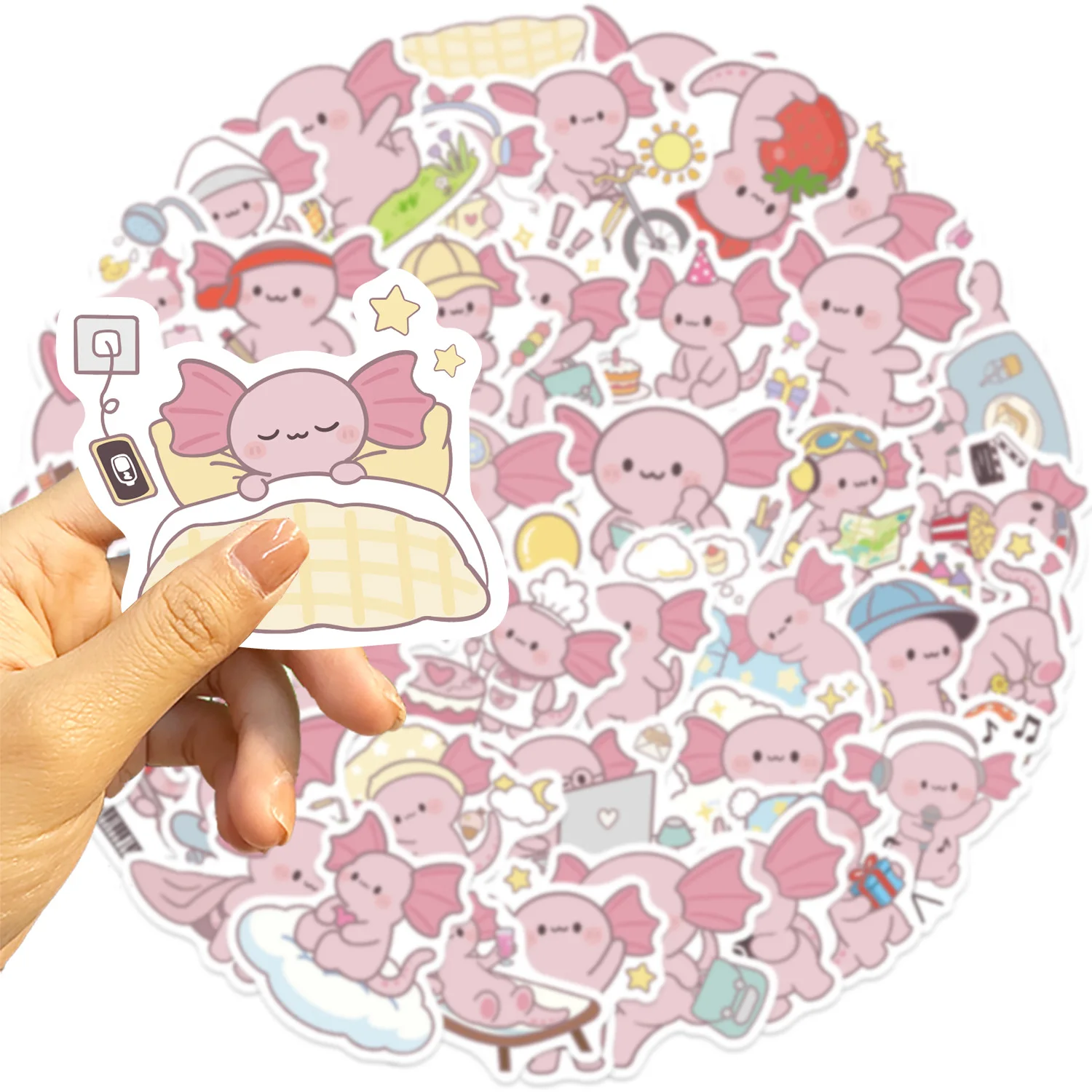 

10/50PCS Anthropomorphic Salamander Graffiti Stickers Kawaii Salamanders Creative Cartoon Decal DIY Luggage Phone Guitar Kid Toy