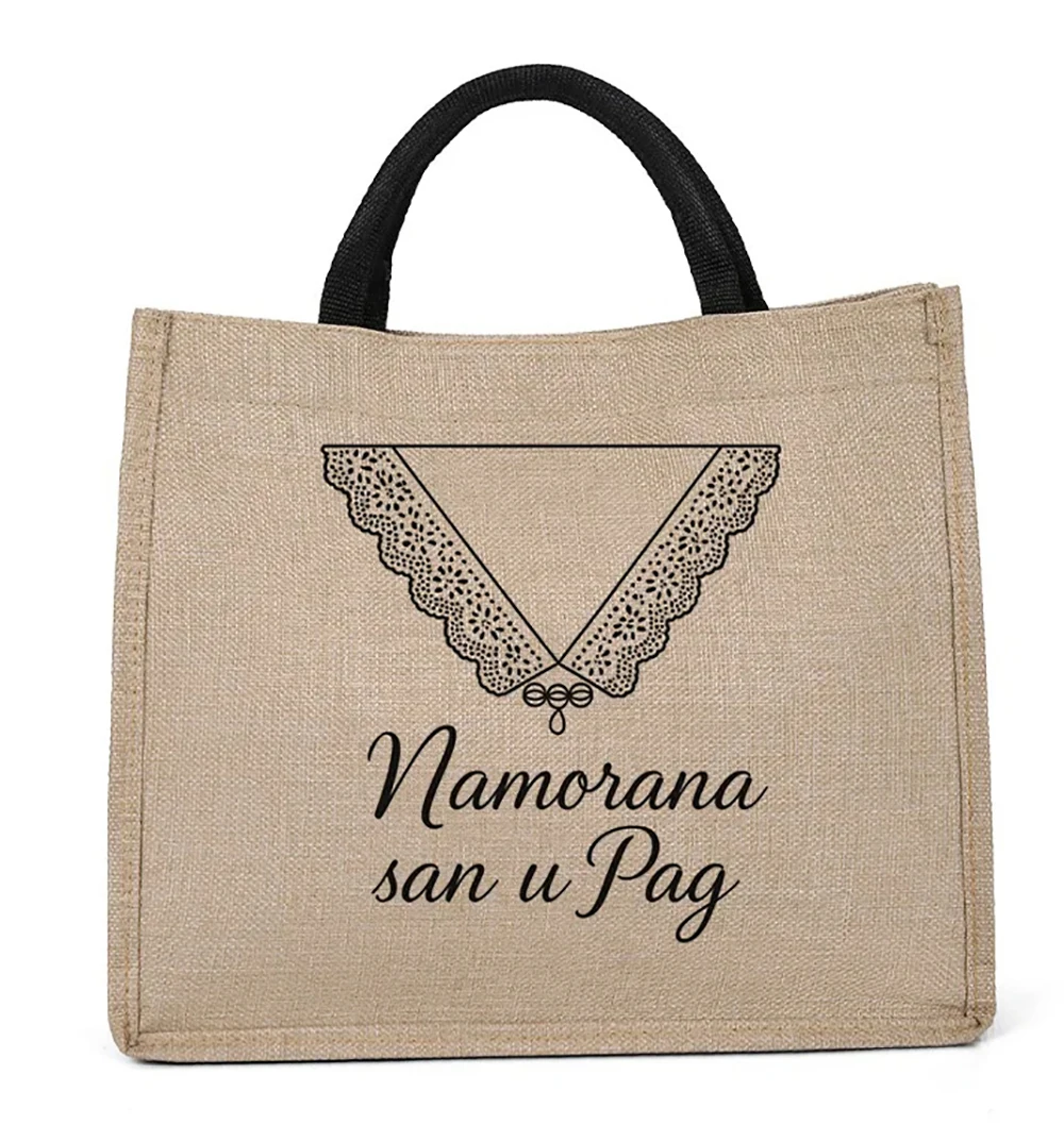 

Personalized Image Or LOGO Jute Tote Bag Bridesmaid Gift Idea Bachelorette Weekend Getaway Beach Wedding Party Favor Reusable