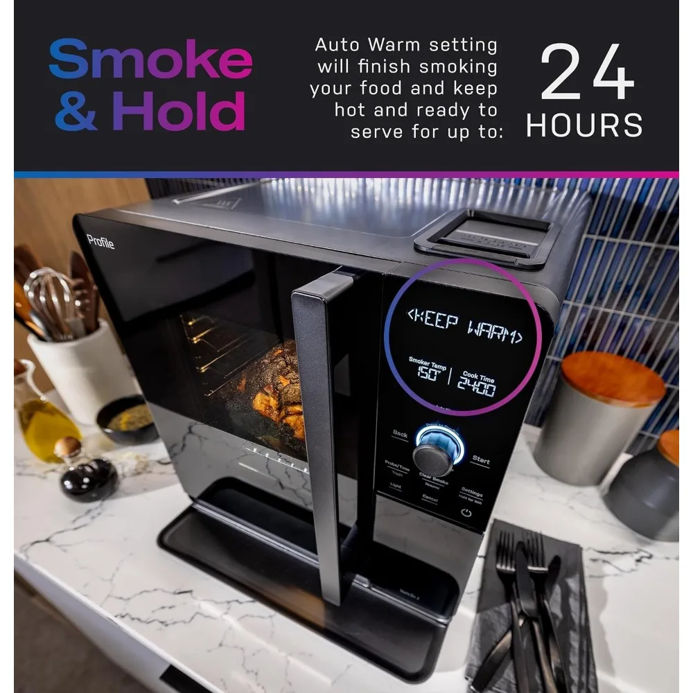 Smart Indoor Smoker com filtragem de fumaça ativa, Precision Smoke Control, 5 Smoke Settings, WiFi conectado, elétrico