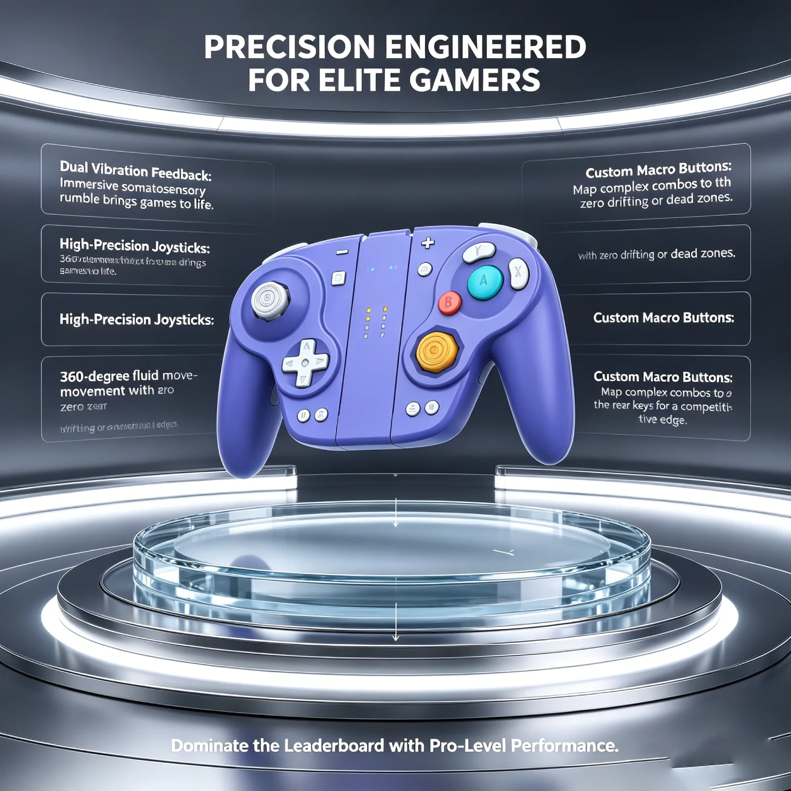 Para Switch, Switch OLED, controlador inalámbrico ergonómico con efectos Hall de seis ejes, accesorios de juego con mapeo de botones