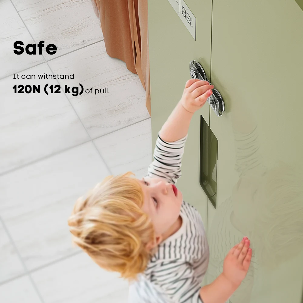 EUDEMON-cerradura de refrigerador transparente a prueba de niños, cerradura de puerta de nevera francesa de seguridad para bebés, cerradura de