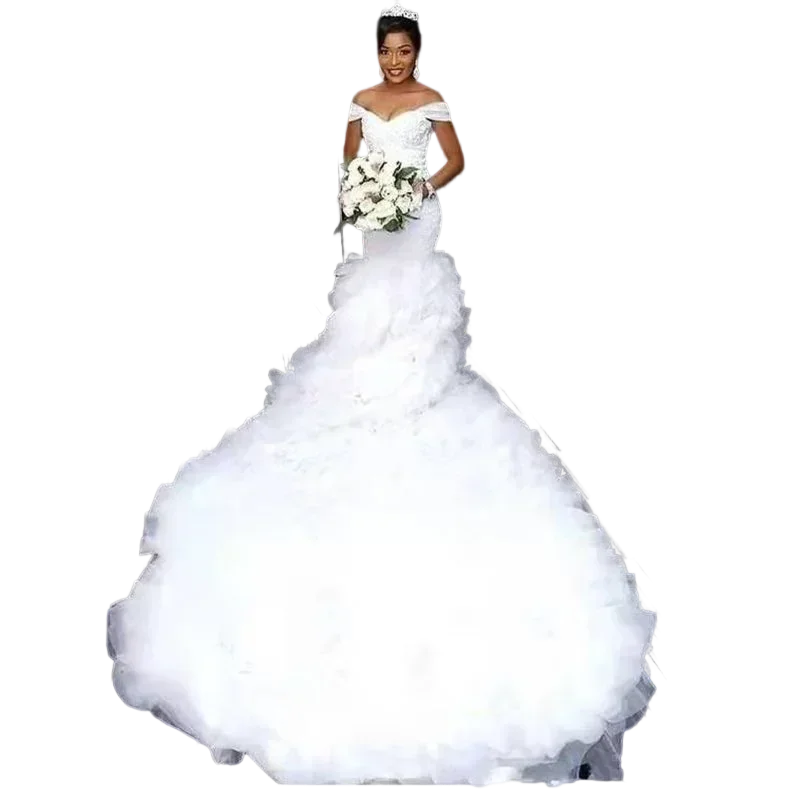 Maßgeschneidertes klassisches Design, formelle, hochwertige afrikanische Brautkleider, Brautkleid im neuen Stil, Meerjungfrau-Spitzenkleid 2023