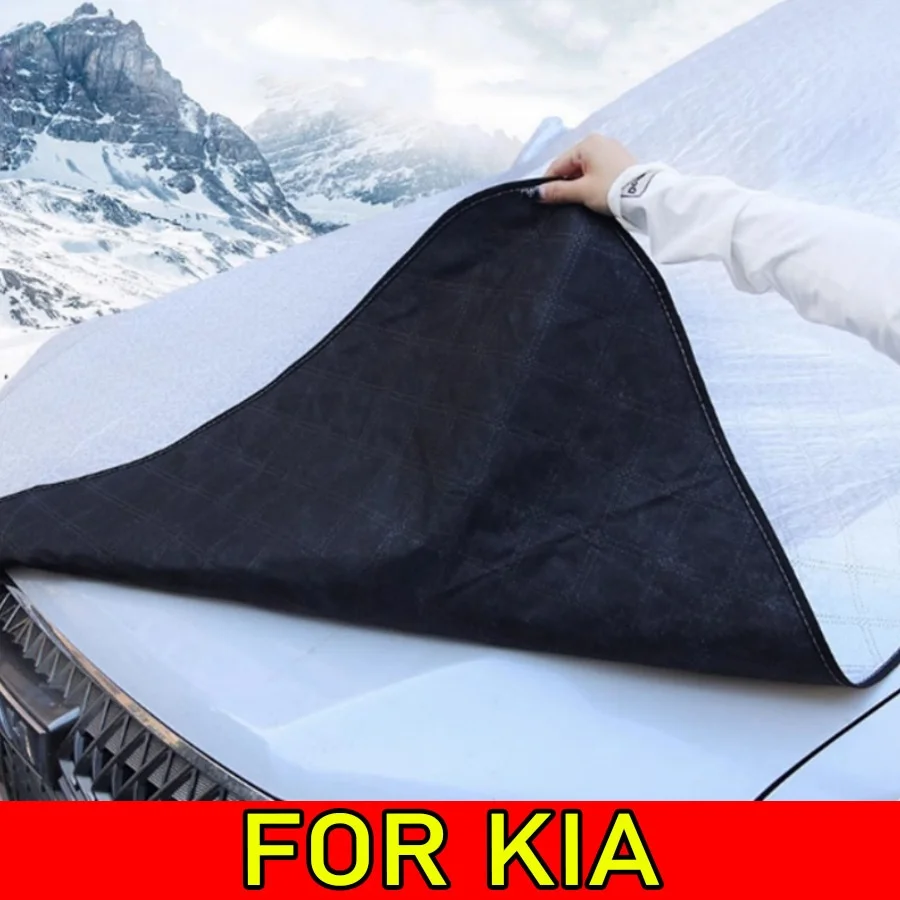 

For Kia Niro 2017 - 2024 1pc Anti-freeze Extended Car Snow Cover, Windshield + Hood Dual-protection Snow & Frost Prevention