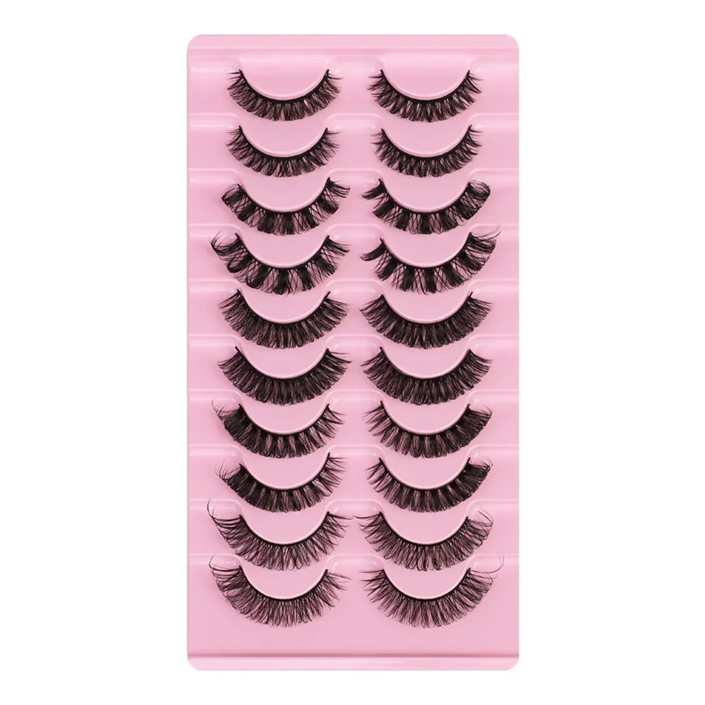 10 คู่ขนตา D Curl 10-16 มม.รัสเซียขนตา 3D Mink Eyelashes Reusable Fluffy รัสเซีย Strip Lashes eyelashes extensions