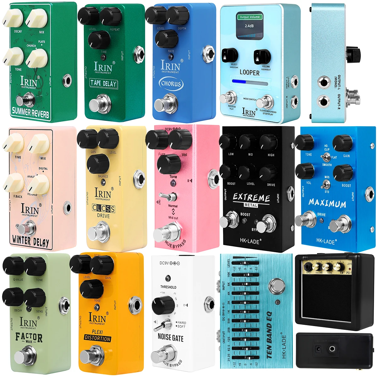 IRIN гитарный эффект из металла/алюминиевого сплава, мини-педаль эффектов для электрогитары, многофункциональные комплексные гитарные педали эффектов IRIN гитарный эффект из металла/алюминиевого сплава, мини-педаль эффектов для электрогитары, многофункциональные комплексные гитарные педали эффектов