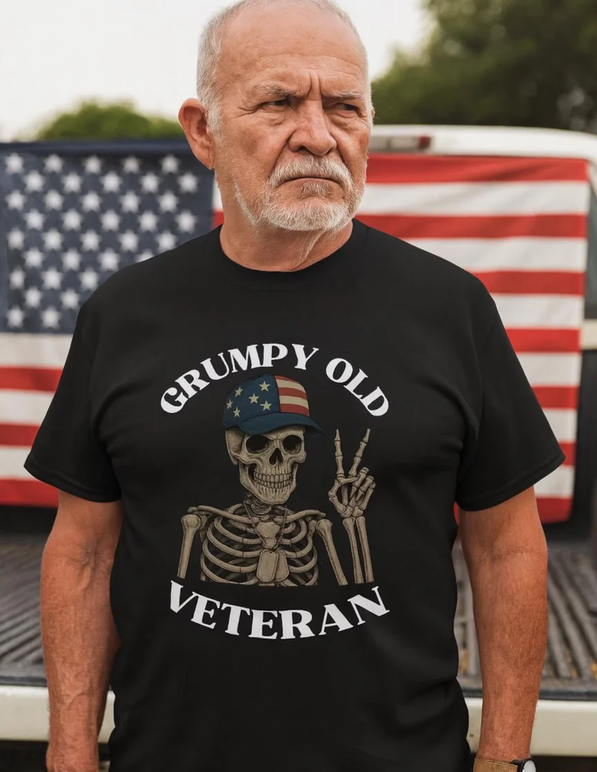 Grumpy Old Veteran T-Shirt Funny Military T-Shirt Gift T-Shirt
