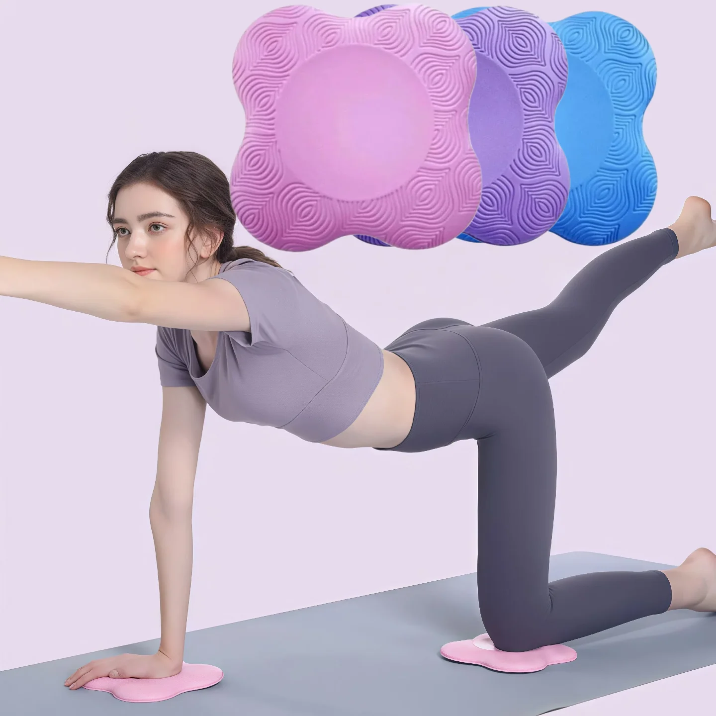 

Защитный коврик для йоги на коленях, утолщенный противоскользящий коврик из ТПЭ, мягкая плоская поддержка, медленный отскок, нескользящий спортивный коврик для фитнеса, однотонный локоть