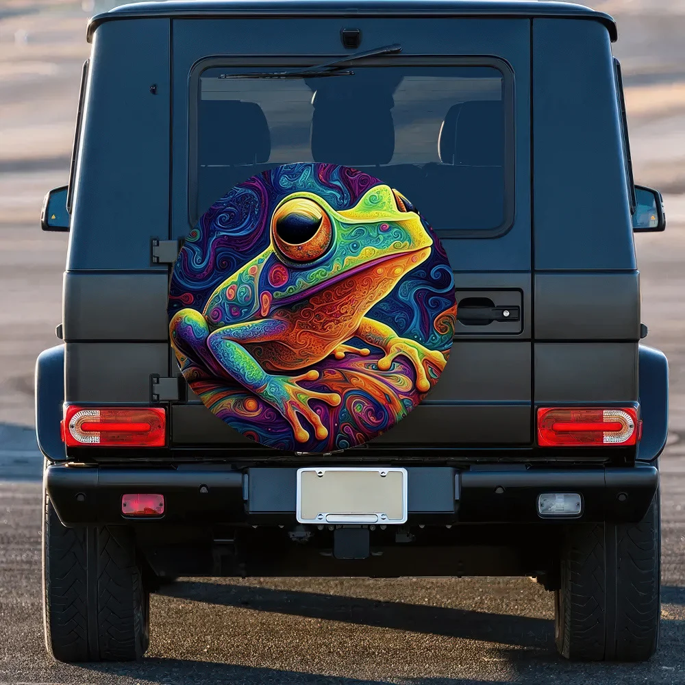 1pc, Tire Cover Frog Machine Washable Fabric,Without Electricity Halloween Gifts Suitable For Seaside Parking