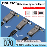 PD 100W Laptop Power Charger Converter Female Type-C To DC Male Jack Plug Supply Adapter Connector 5A For Notebook Computer PC