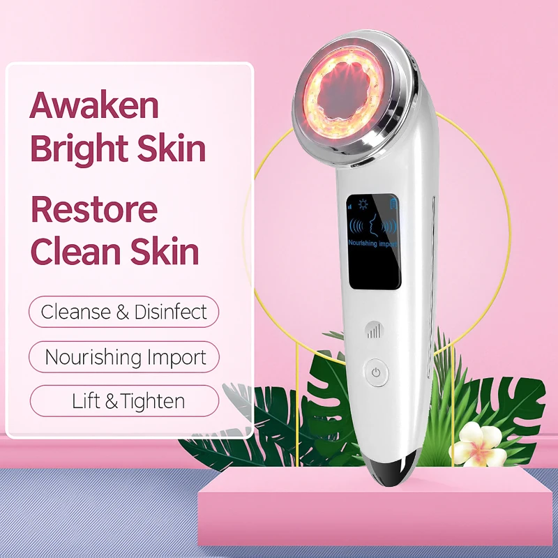 Appareil de beauté de rajeunissement de photons de Lifting du visage à microcourant EMS dispositif de nettoyage des pores de chauffage à température constante