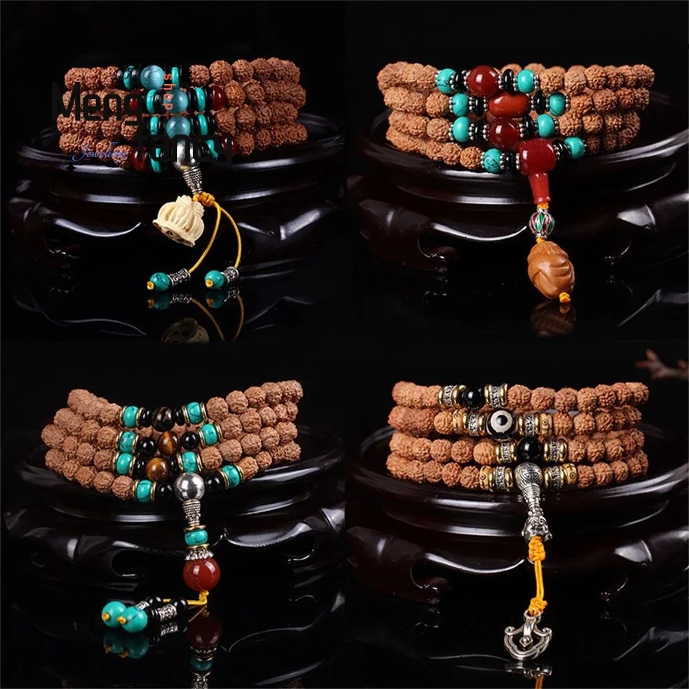 

Vajra Bodhi 108 Pcs Buddha Beads String Rosary Bracelet Natural Fashion Charm Personalized Jewelry Men Women Luxury Holiday Gift