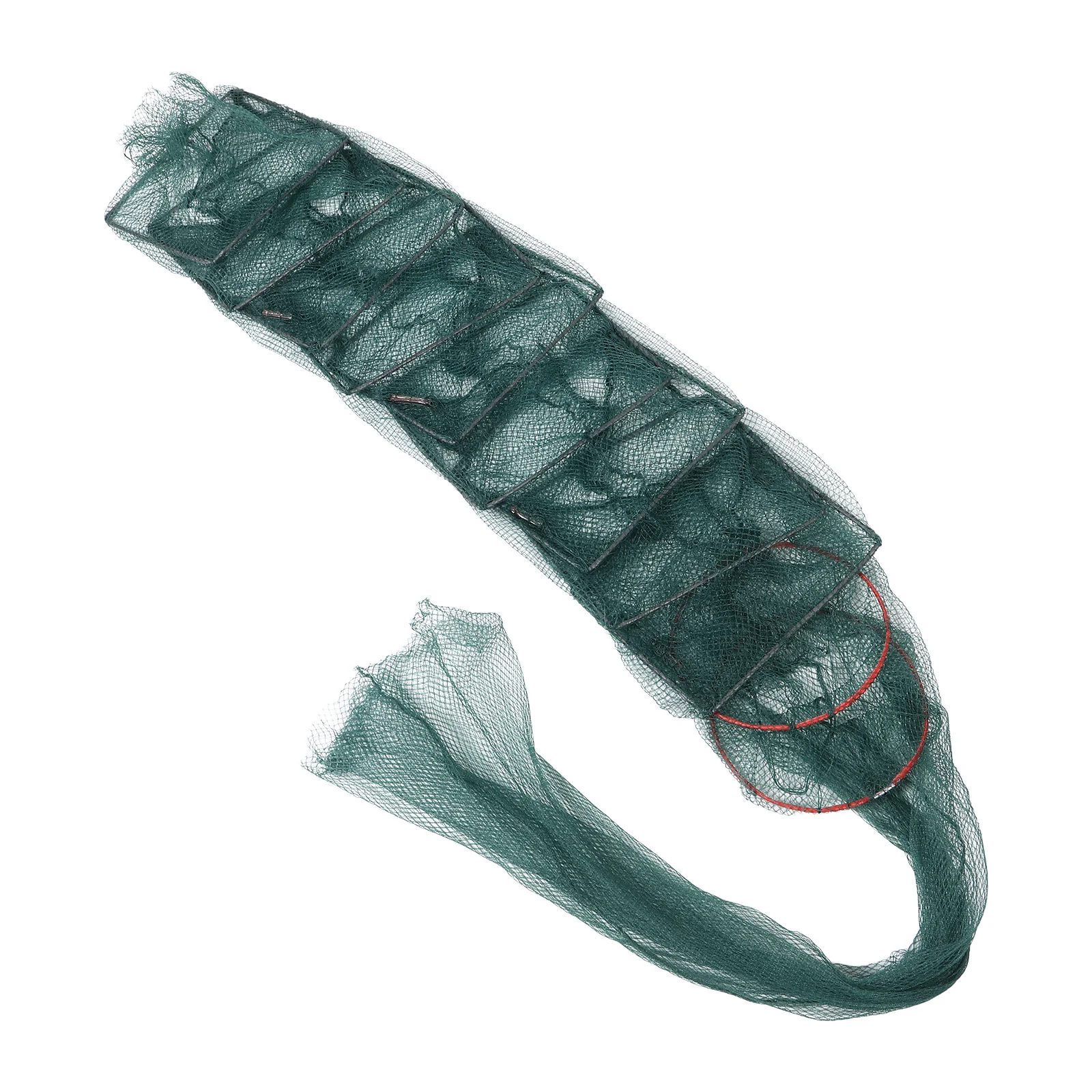 折りたたみ式ナイロン製釣り籠、ザリガニ捕獲籠、24m、11セクション、8穴、多層式携帯用捕獲籠（エビ用）