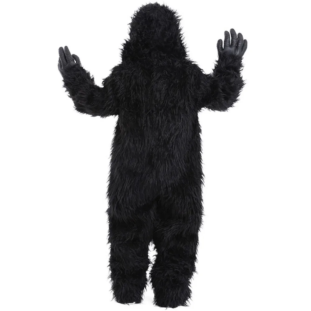 Crianças gorila traje unisex deluxe macacão terno preto peludo gorila animal macacão para halloween carnaval cosplay festa macaco cos