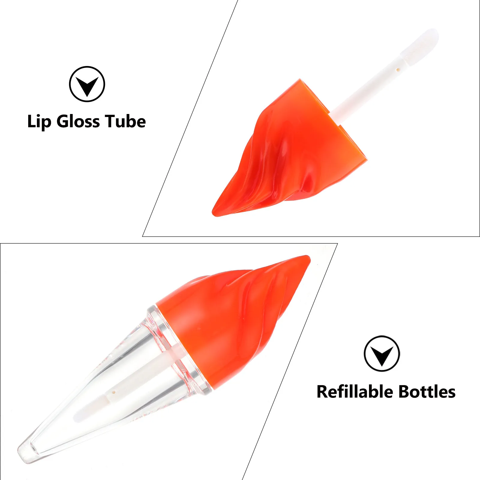 6Pcs Lip Gloss Tube Ice Cream Shape Compact DIY Container Travel Lipstick Holder Lip Balm Tube Lipstick Tubes