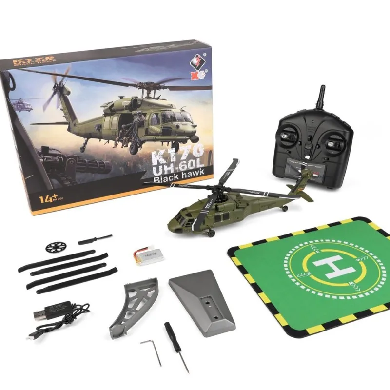 

Wltoys K170 Uh-60l Brushless Helicopter 2.4g 4 Channels Remote-Controlled Toy Airplane With 6-Axis Gyro And Led Light For Kids